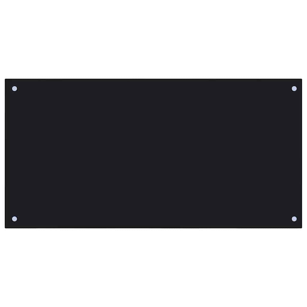 Rivestimento da Cucina 2 pcs Nero 100 x 50 cm vetro temperato