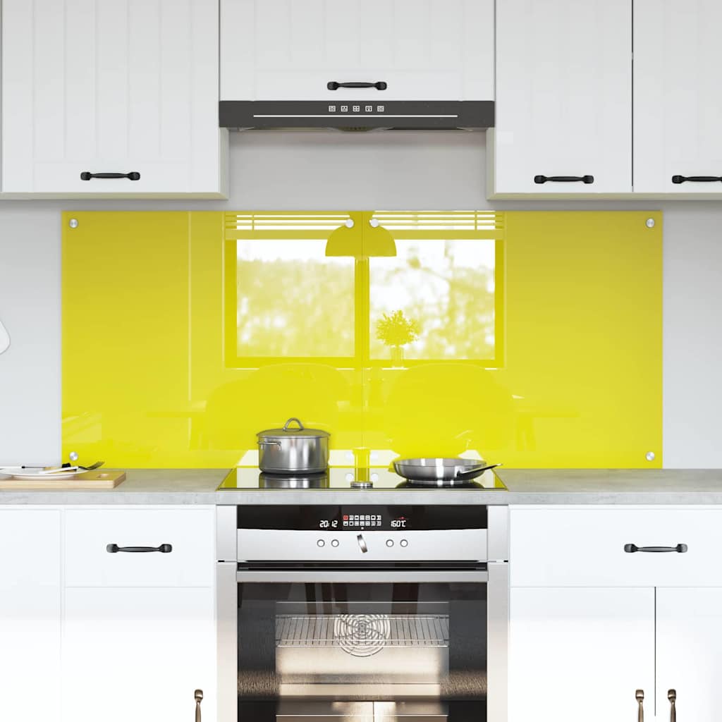 Rivestimento da Cucina 2 pcs Giallo 70 x 60 cm vetro temperato