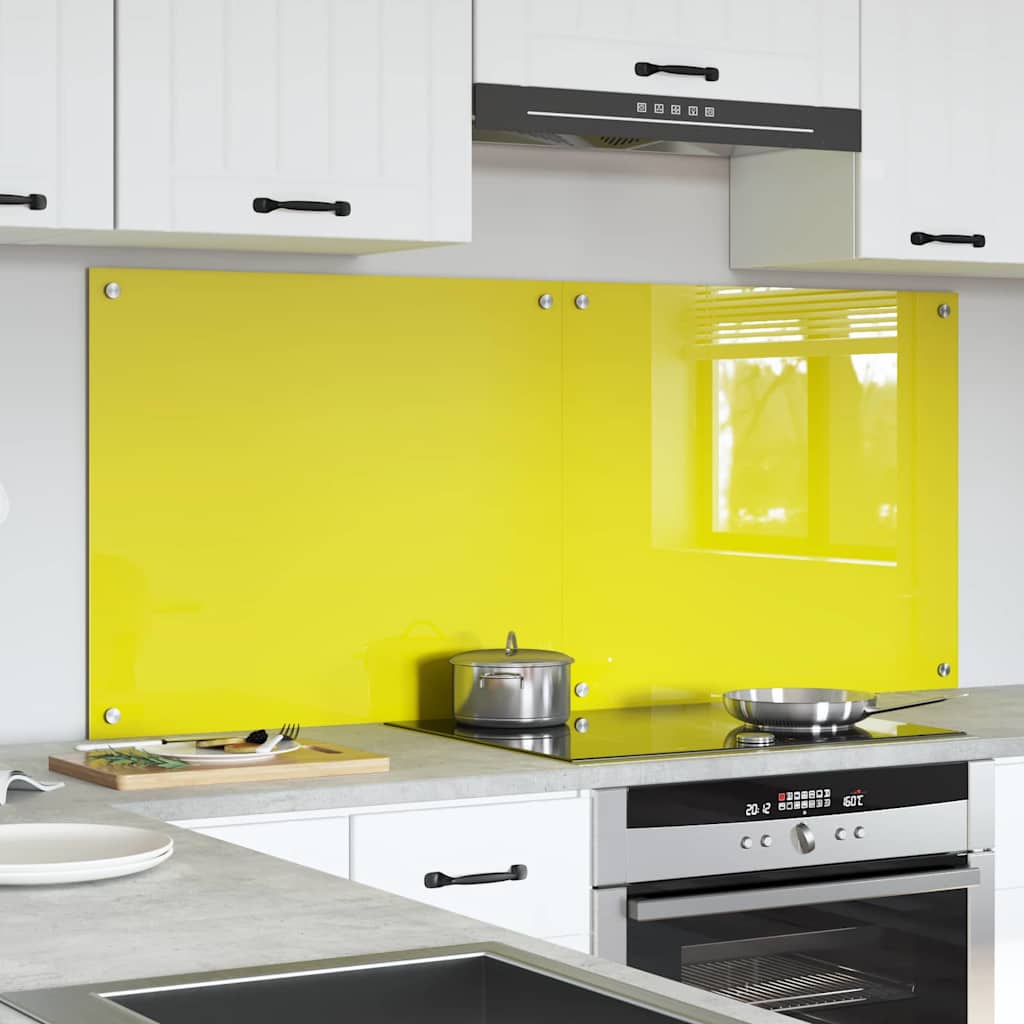 Rivestimento da Cucina 2 pcs Giallo 70 x 60 cm vetro temperato