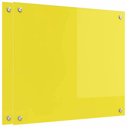 Rivestimento da Cucina 2 pcs Giallo 70 x 60 cm vetro temperato
