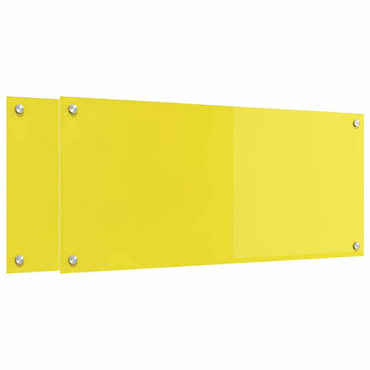 Rivestimento da Cucina 2 pcs Giallo 90 x 40 cm vetro temperato