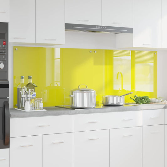 Rivestimento da Cucina 2 pcs Giallo 90 x 60 cm vetro temperato