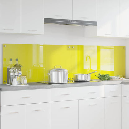 Rivestimento da Cucina 2 pcs Giallo 100 x 50 cm vetro temperato