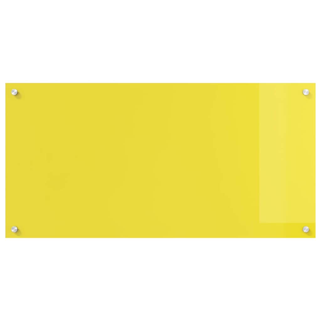 Rivestimento da Cucina 2 pcs Giallo 100 x 50 cm vetro temperato
