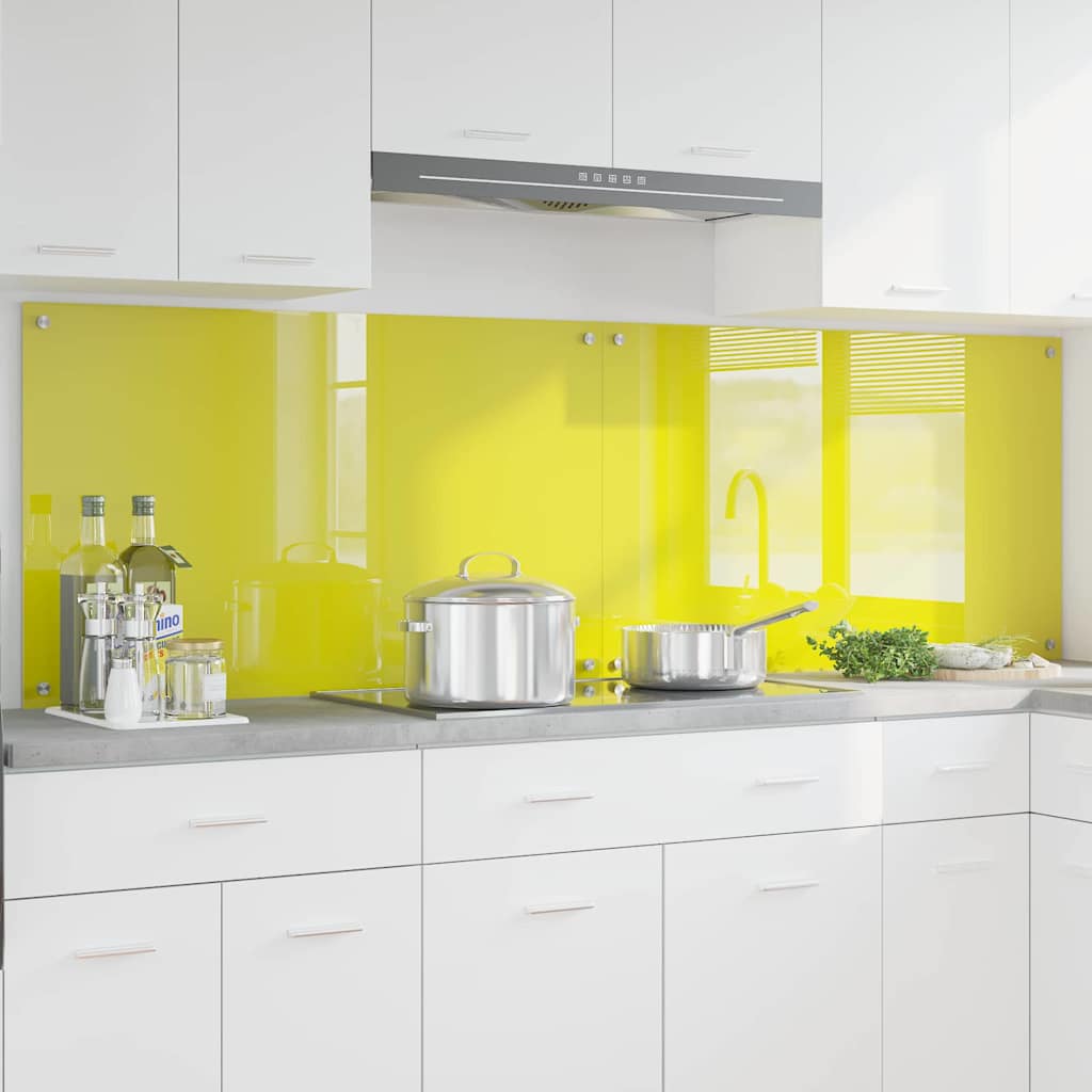 Rivestimento da Cucina 2 pcs Giallo 100 x 60 cm vetro temperato
