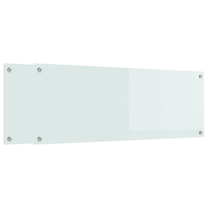 Schienale da cucina 2 pcs Bianco 110 x 40 cm vetro temperato | homemem39