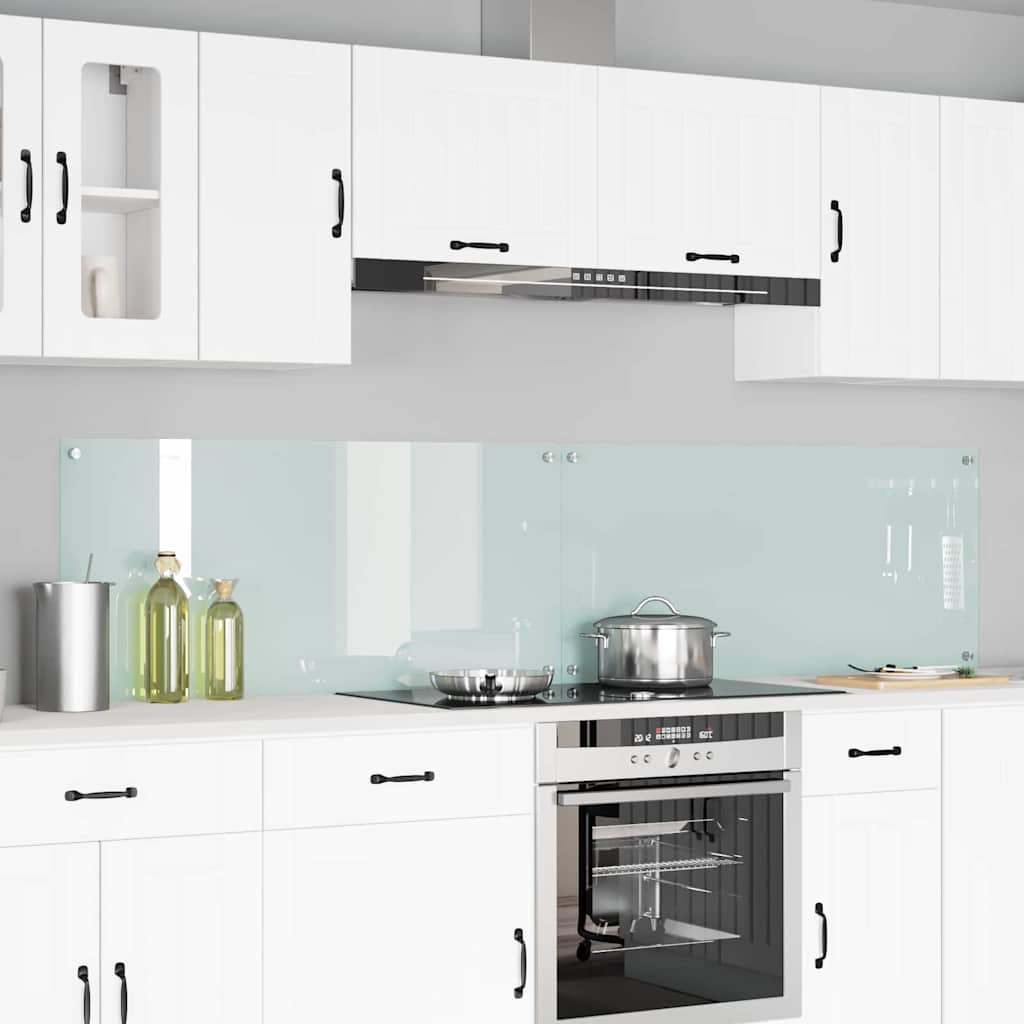 Schienale da cucina 2 pcs Bianco 110 x 50 cm vetro temperato | homemem39
