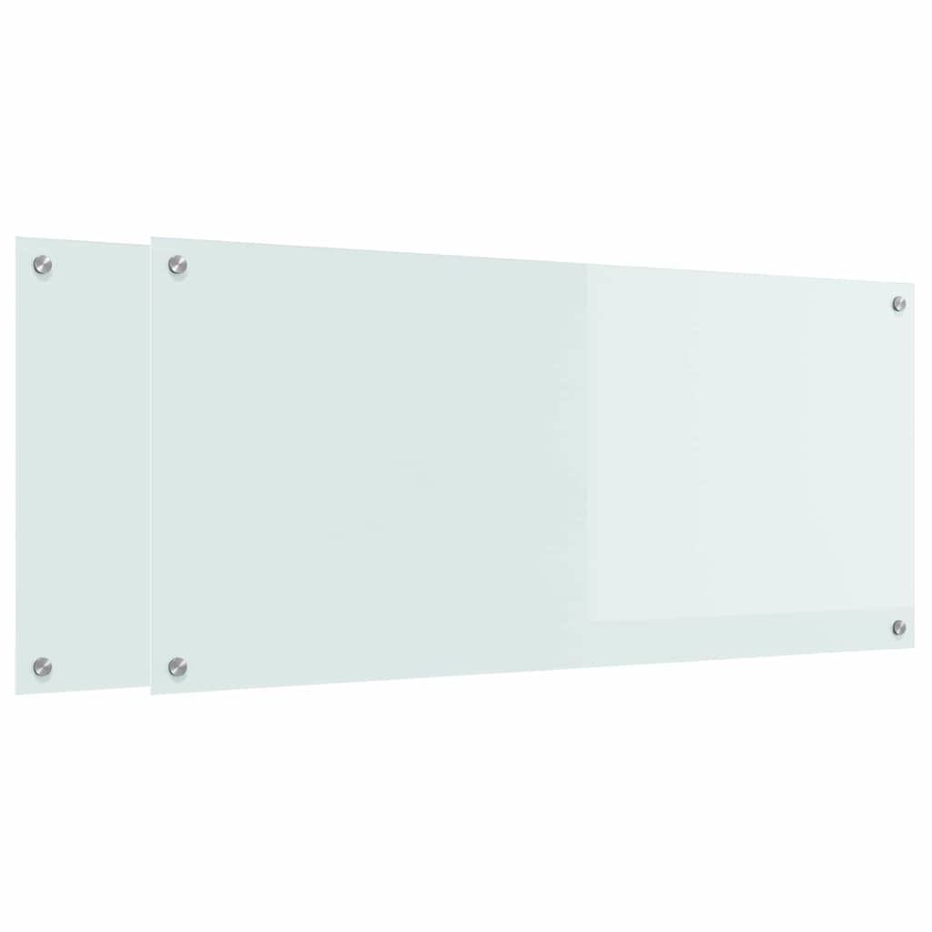 Schienale da cucina 2 pcs Bianco 110 x 50 cm vetro temperato | homemem39