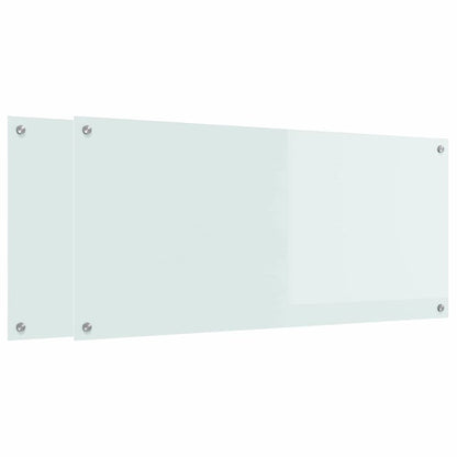 Schienale da cucina 2 pcs Bianco 110 x 50 cm vetro temperato | homemem39