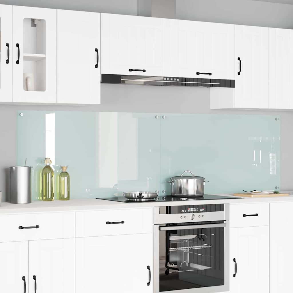 Schienale da cucina 2 pcs Bianco 110 x 60 cm vetro temperato | homemem39