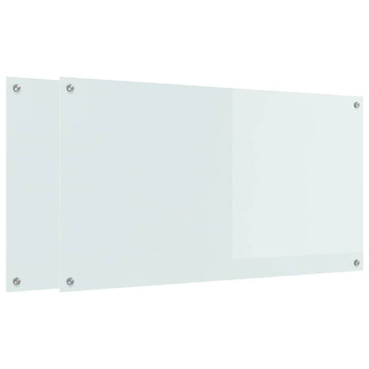 Schienale da cucina 2 pcs Bianco 110 x 60 cm vetro temperato | homemem39