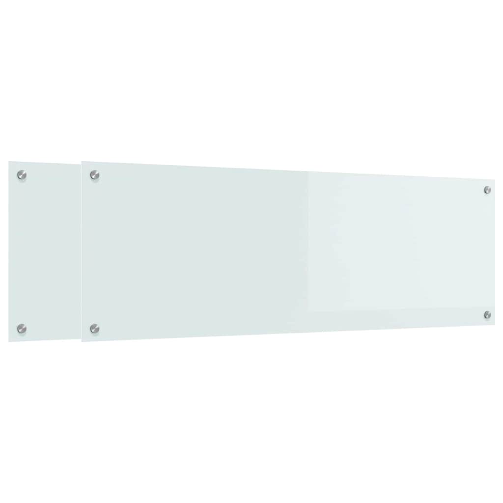 Schienale da cucina 2 pcs Bianco 120 x 40 cm vetro temperato | homemem39