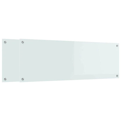 Schienale da cucina 2 pcs Bianco 120 x 40 cm vetro temperato | homemem39
