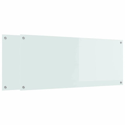 Schienale da cucina 2 pcs Bianco 120 x 50 cm vetro temperato | homemem39