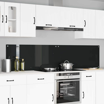 Rivestimento da Cucina 2 pcs Nero 110 x 50 cm vetro temperato
