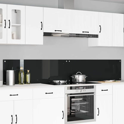 Schienale da cucina 2 pcs Nero 120 x 40 cm vetro temperato | homemem39