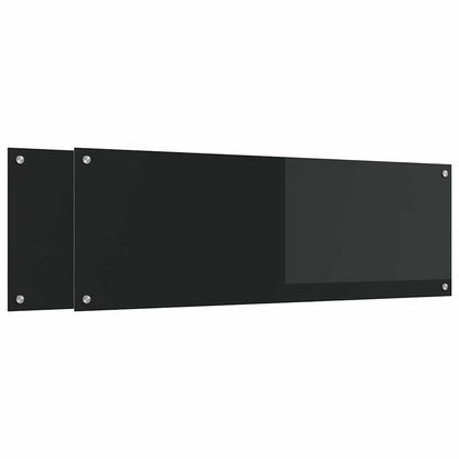 Schienale da cucina 2 pcs Nero 120 x 40 cm vetro temperato | homemem39