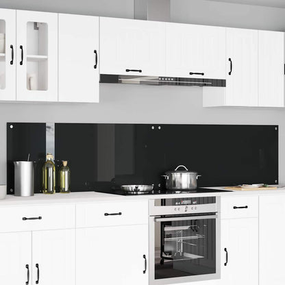 Schienale da cucina 2 pcs Nero 120 x 50 cm vetro temperato | homemem39
