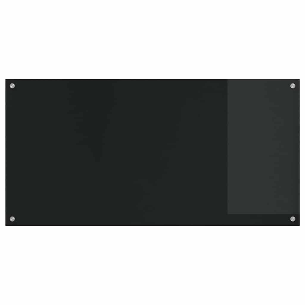 Schienale da cucina 2 pcs Nero 120 x 60 cm vetro temperato | homemem39