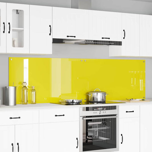 Rivestimento da Cucina 2 pcs Giallo 110 x 60 cm vetro temperato
