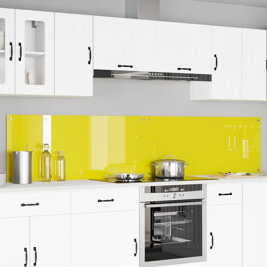Rivestimento da Cucina 2 pcs Giallo 120 x 50 cm vetro temperato