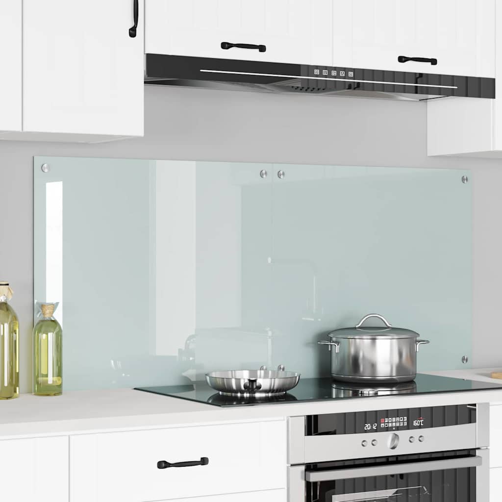 Schienale da cucina 2 pcs Bianco 70 x 60 cm vetro temperato