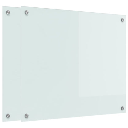 Rivestimento da Cucina 2 pcs Bianco 70 x 60 cm vetro temperato