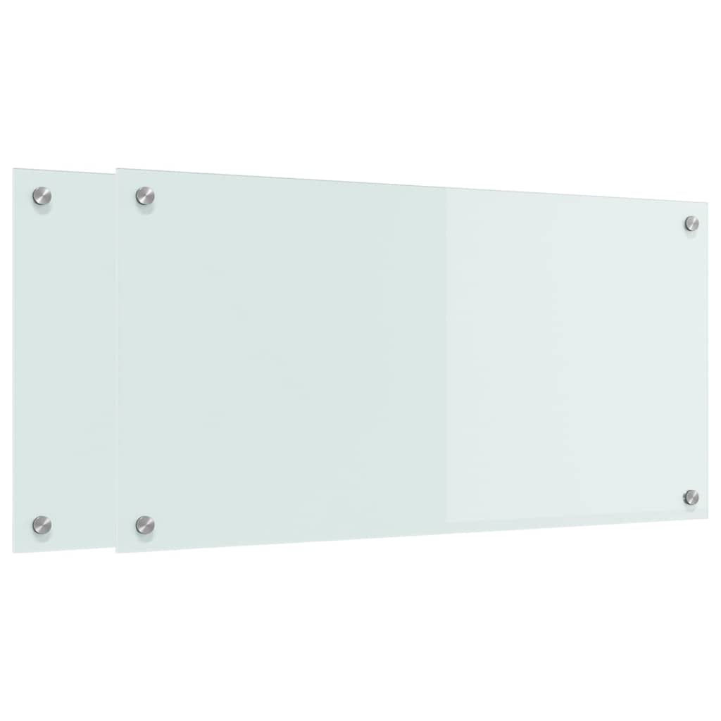 Rivestimento da Cucina 2 pcs Bianco 80 x 40 cm vetro temperato