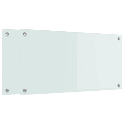 Rivestimento da Cucina 2 pcs Bianco 80 x 40 cm vetro temperato