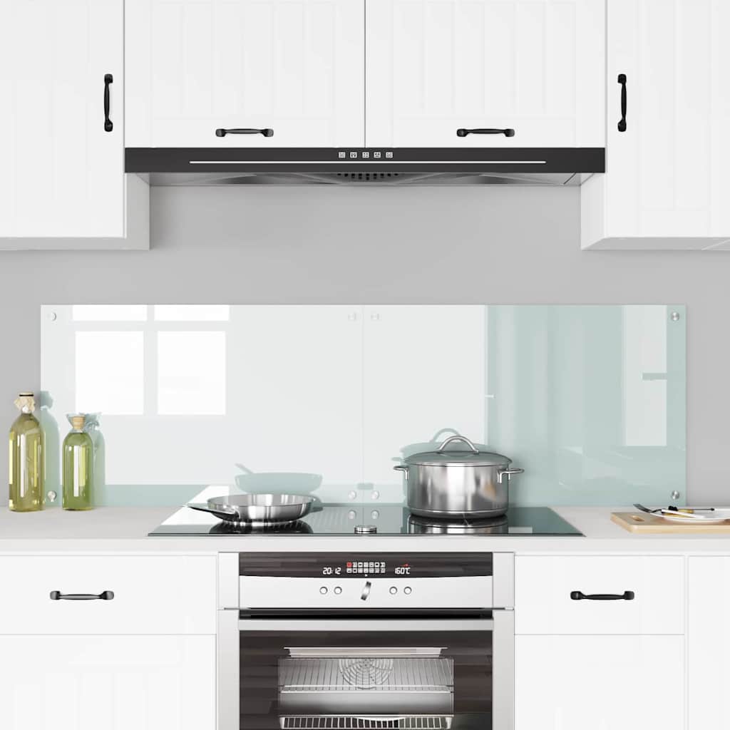 Rivestimento da Cucina 2 pcs Bianco 80 x 50 cm vetro temperato