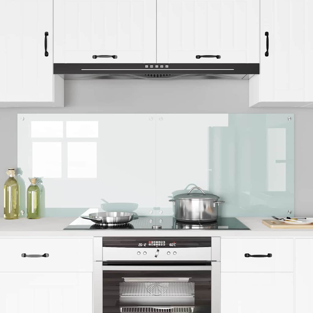Schienale da cucina 2 pcs Bianco 80 x 60 cm vetro temperato