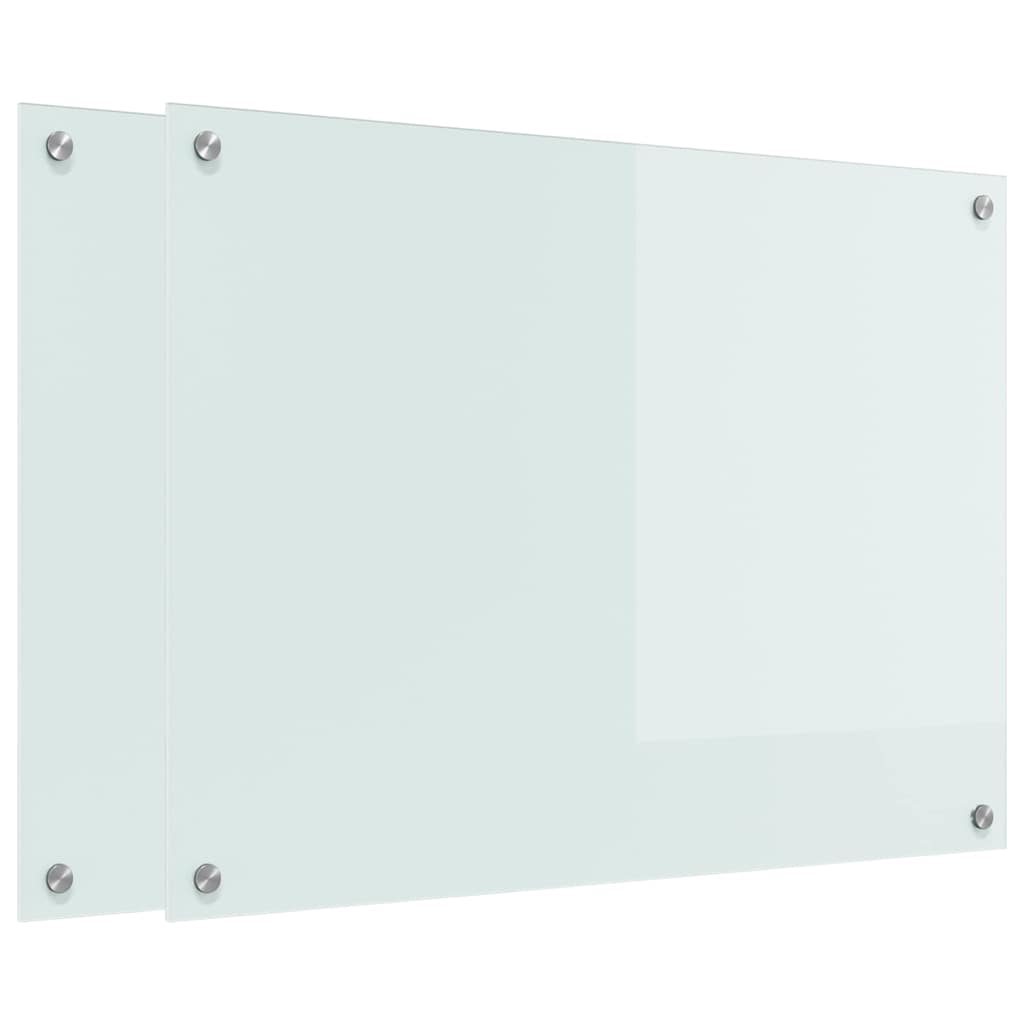 Rivestimento da Cucina 2 pcs Bianco 80 x 60 cm vetro temperato