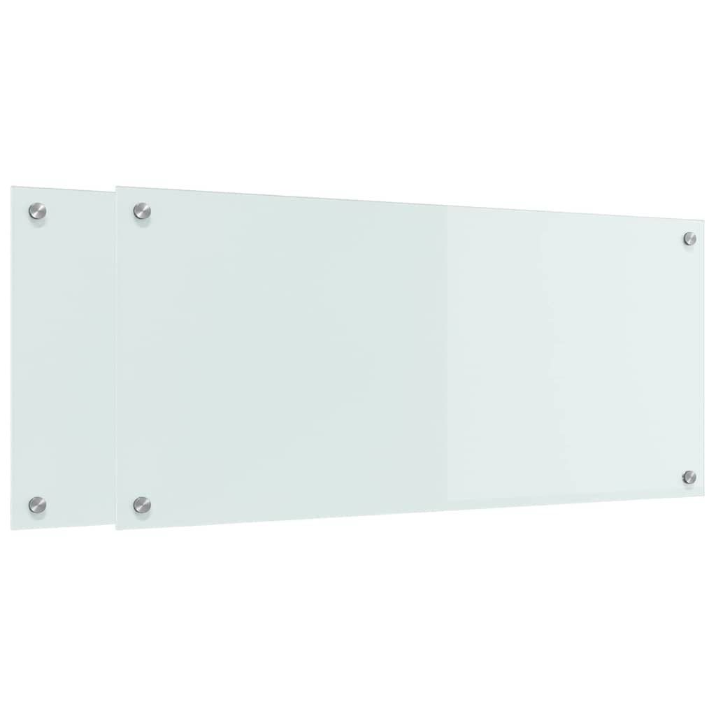Rivestimento da Cucina 2 pcs Bianco 90 x 40 cm vetro temperato