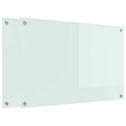 Rivestimento da Cucina 2 pcs Bianco 90 x 60 cm vetro temperato