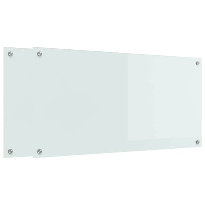 Rivestimento da Cucina 2 pcs Bianco 100 x 50 cm vetro temperato