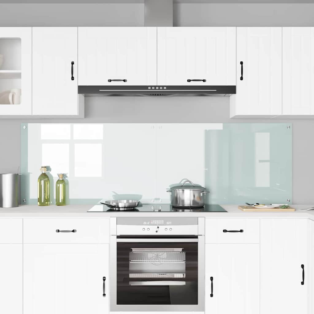 Schienale da cucina 2 pcs Bianco 100 x 60 cm vetro temperato