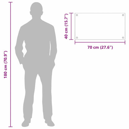 Rivestimento da Cucina 2 pcs Nero 70 x 40 cm vetro temperato