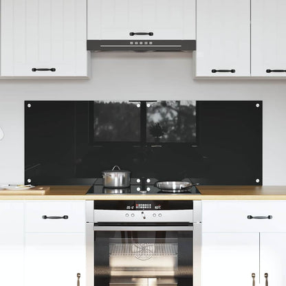Schienale da cucina 2 pcs Nero 70 x 50 cm vetro temperato