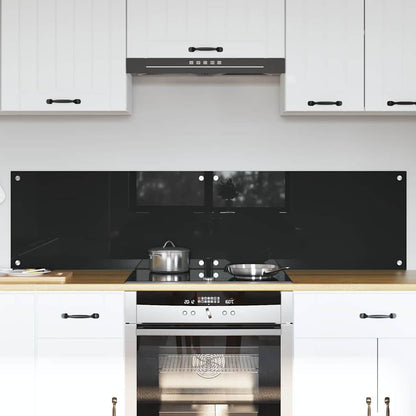 Schienale da cucina 2 pcs Nero 80 x 40 cm vetro temperato