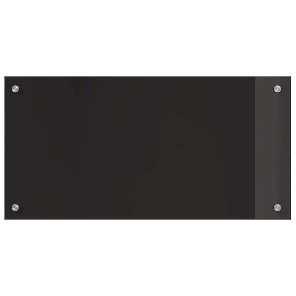 Rivestimento da Cucina 2 pcs Nero 80 x 40 cm vetro temperato