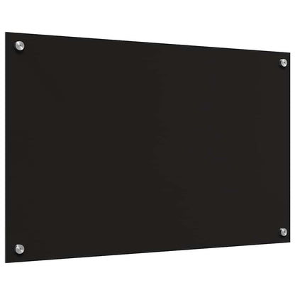 Schienale da cucina 2 pcs Nero 80 x 50 cm vetro temperato