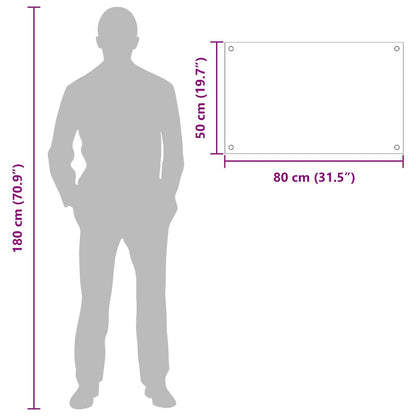 Rivestimento da Cucina 2 pcs Nero 80 x 50 cm vetro temperato