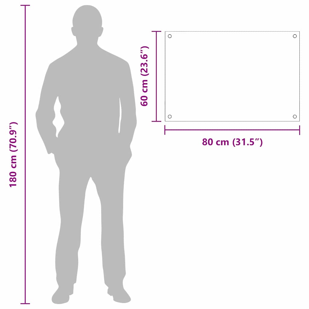 Rivestimento da Cucina 2 pcs Nero 80 x 60 cm vetro temperato