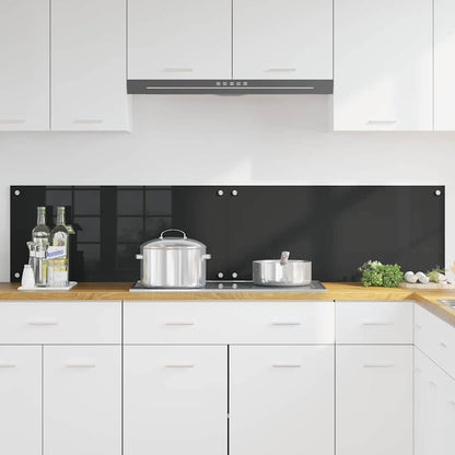 Schienale da cucina 2 pcs Nero 90 x 40 cm vetro temperato