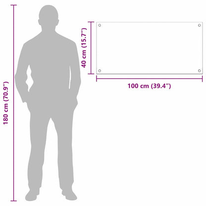 Rivestimento da Cucina 2 pcs Nero 100 x 40 cm vetro temperato