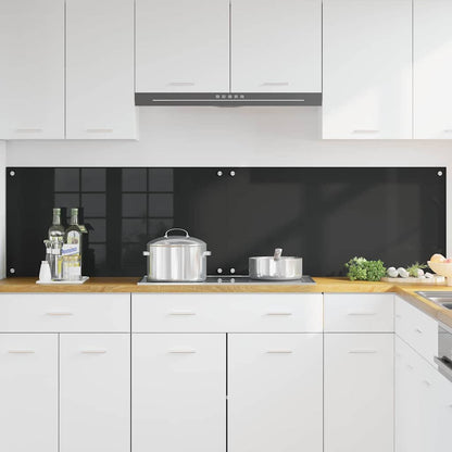 Schienale da cucina 2 pcs Nero 100 x 50 cm vetro temperato