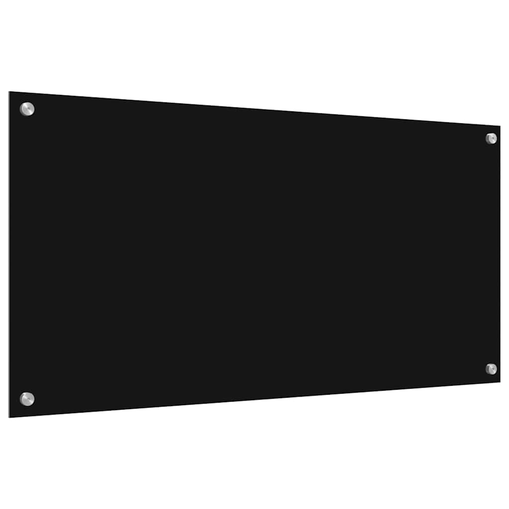 Schienale da cucina 2 pcs Nero 100 x 50 cm vetro temperato