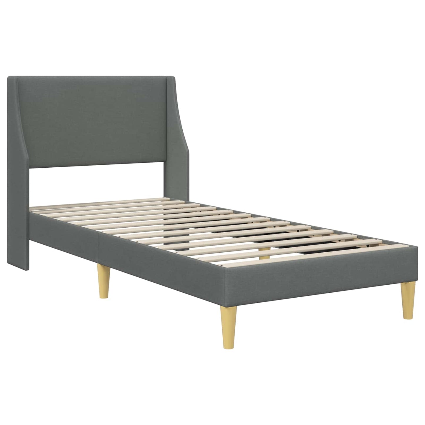 Struttura del letto Grigio scuro 90 x 190 cm Velluto | homemem39