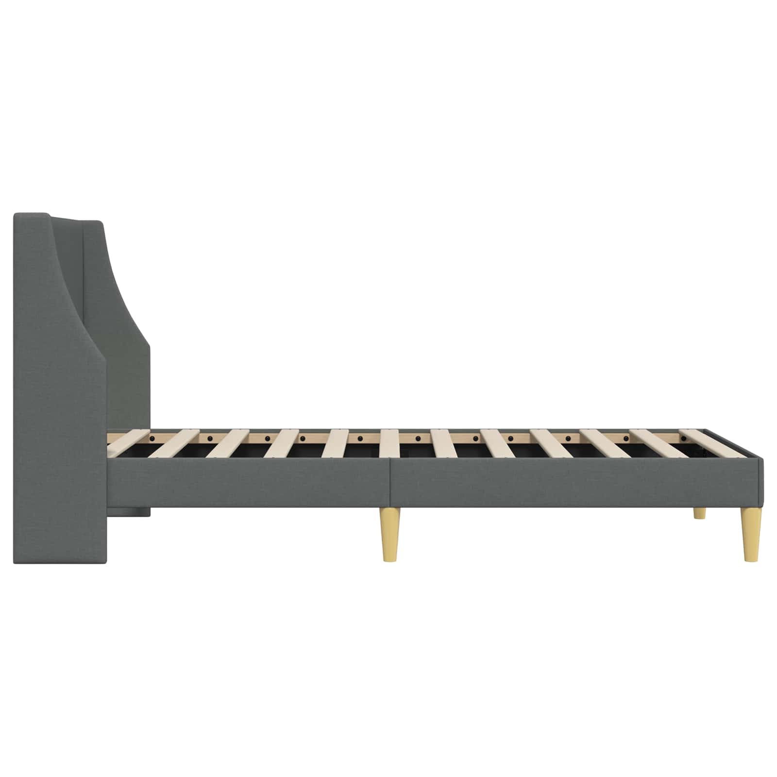 Struttura del letto Grigio scuro 90 x 190 cm Velluto | homemem39