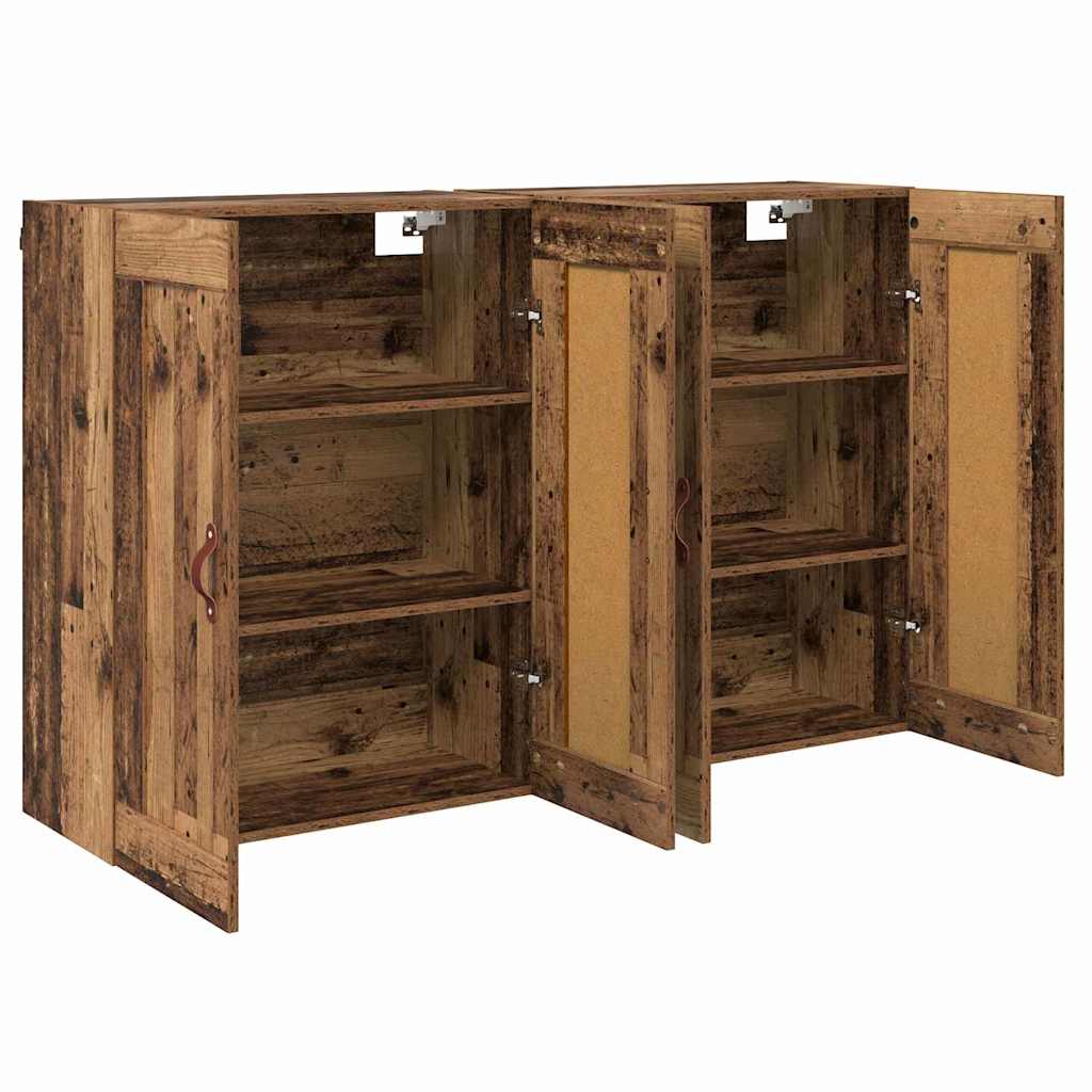 Mobile a muro 2 pcs Legno vecchio 69,5 x 34 x 90 cm